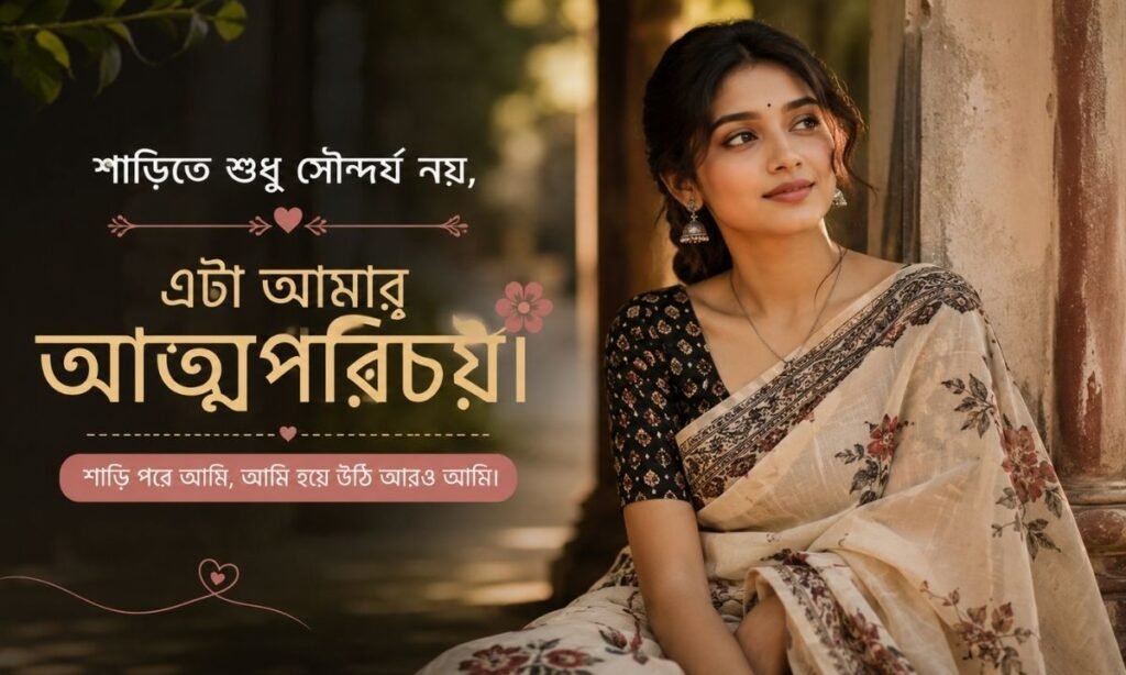 Aesthetic bengali captions for saree