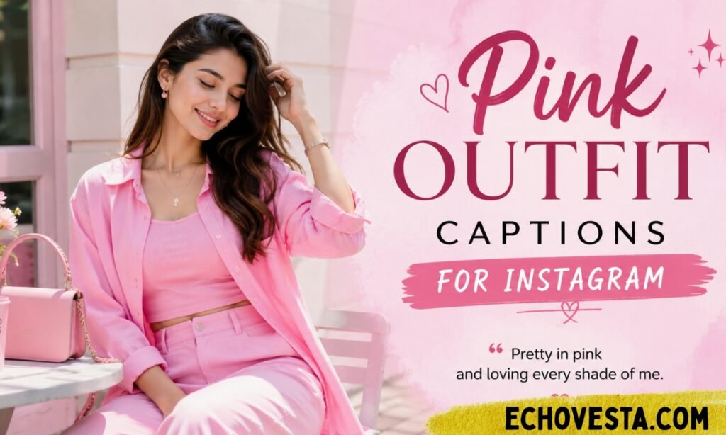 Pink outfit captions for Instagram