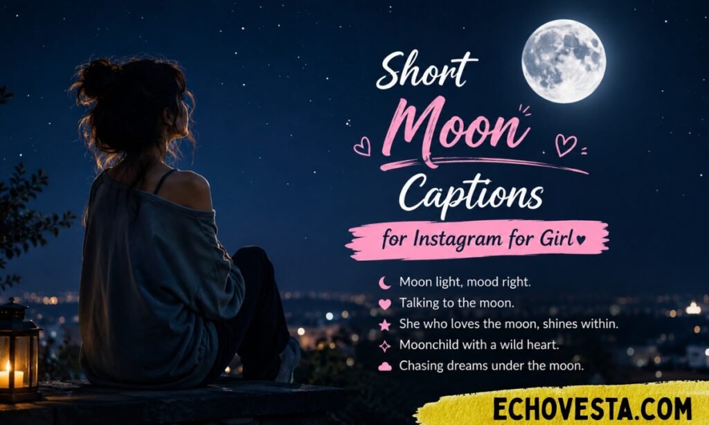 Short moon captions for Instagram for girl