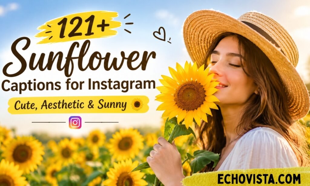 121+ Sunflower Captions for Instagram _ Cute, Aesthetic & Sunny